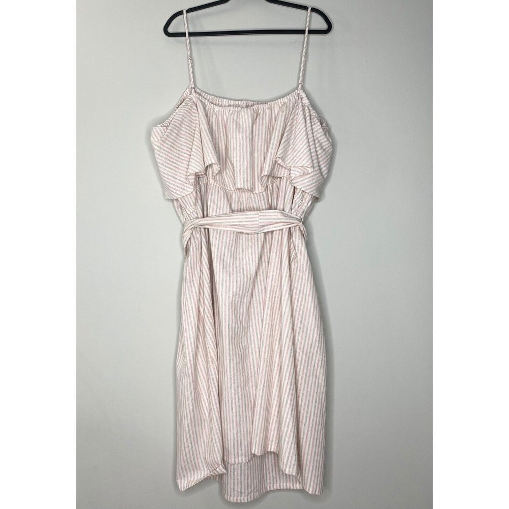 Pleione Plus Size 100% Cotton Ruffle Empire Tie Waist Sun Dress | Size 4X - Picture 8 of 13